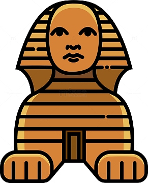 卡通手绘狮身人面像