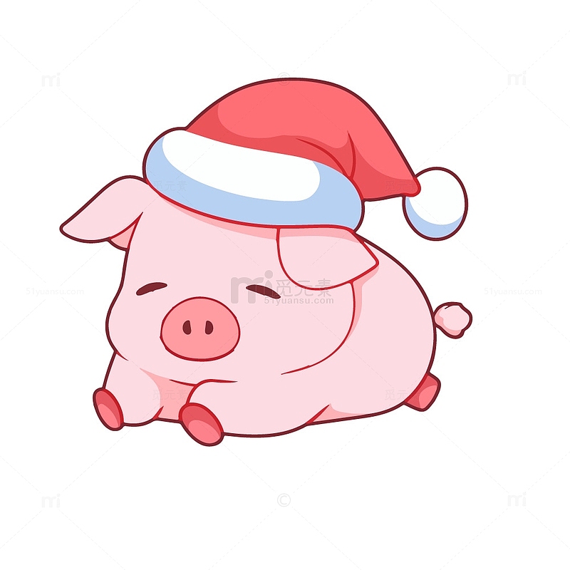 过圣诞节的小猪猪