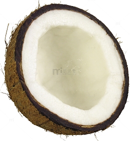 打开的椰子碎椰