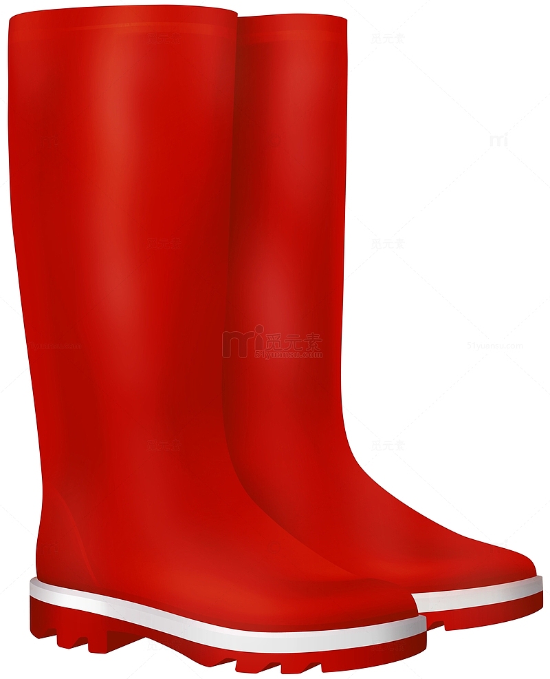 红色橡胶靴