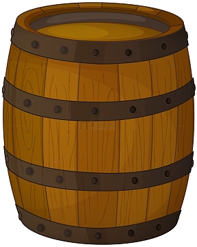 卡通彩绘橡木桶