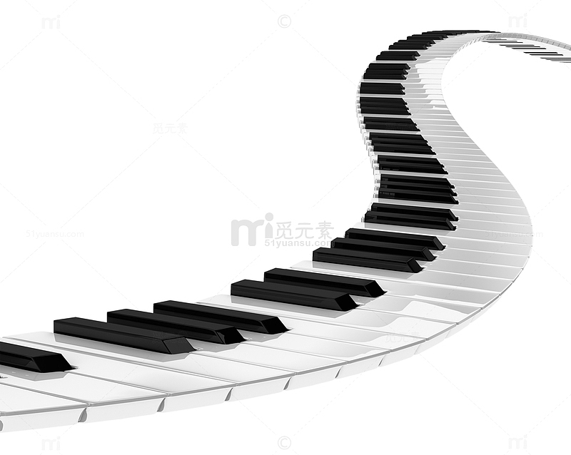 波浪形弯曲钢琴键装饰