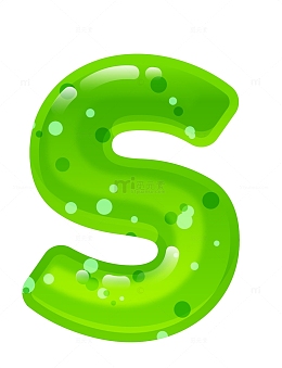 绿色果冻色字母S