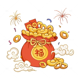 新年福袋春节元旦金币金元宝
