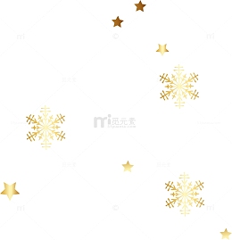 冬季美丽金色雪花