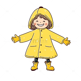 穿着雨衣的女孩子