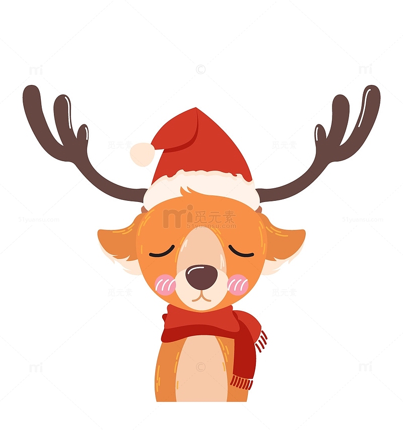 卡通圣诞麋鹿动物装饰