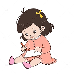 在写字的小女孩