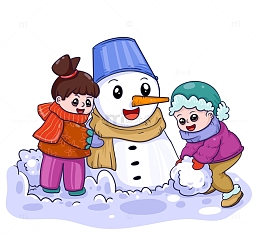 冬日我们一起堆雪人