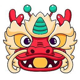 2024龙年手绘含珠龙头