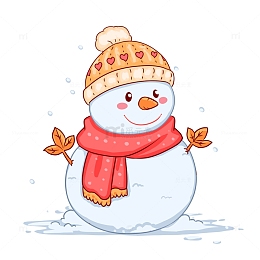 小雪元素可爱的雪人