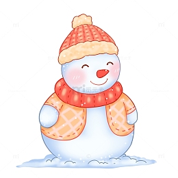 小雪元素冬天雪人