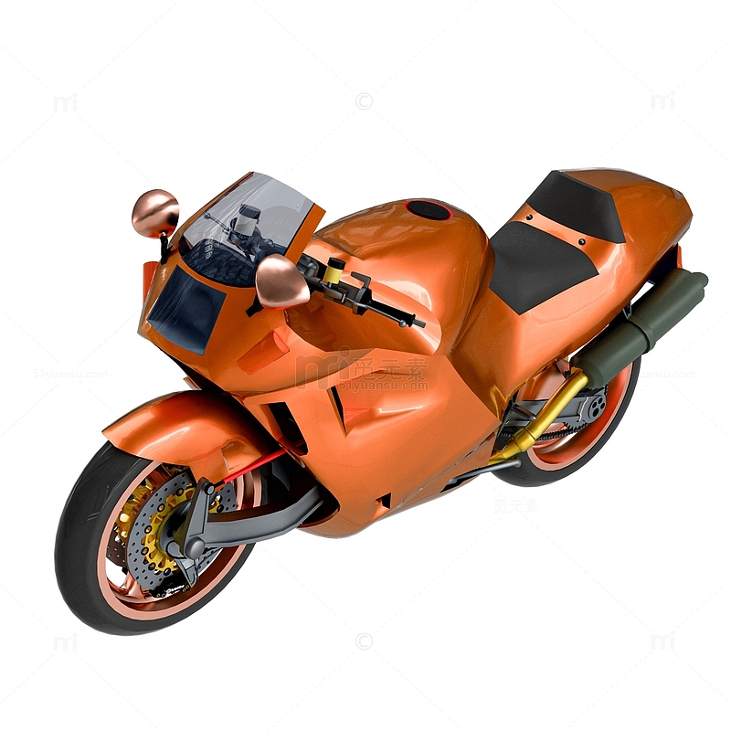 橙色超跑摩托车交通工具