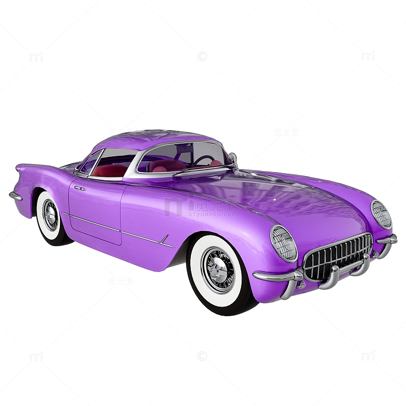 复古紫色跑车交通工具