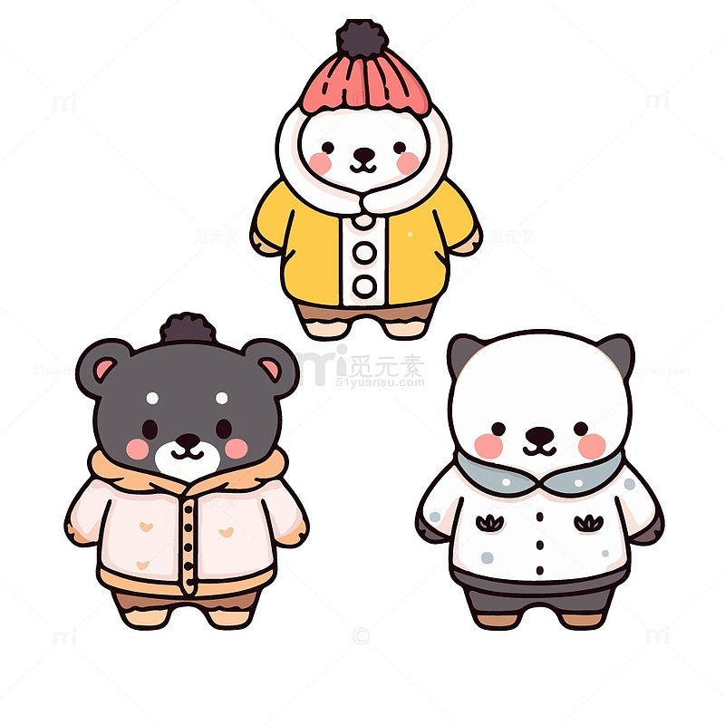 冬季可爱的小熊插画