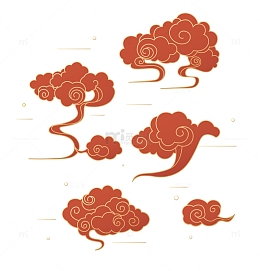 国潮国风祥云简约插画素材