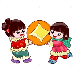 龙年过年的小朋友