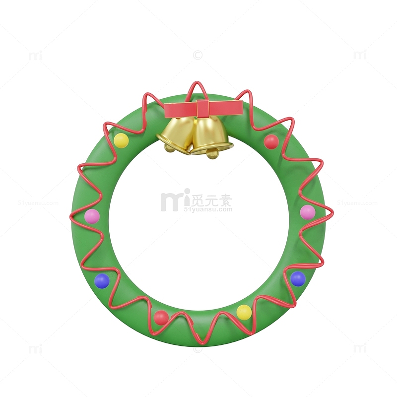 3D圣诞铃铛圆环