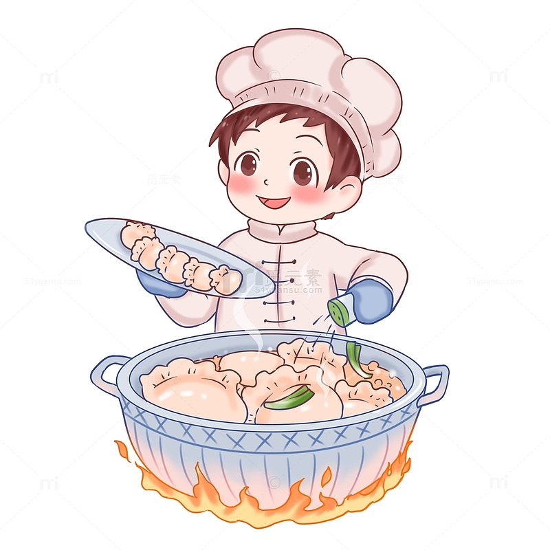 冬至元素煮饺子
