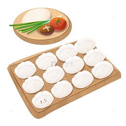 冬天饺子葱大饼元素