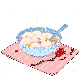 冬至元素桂花芋圆汤圆