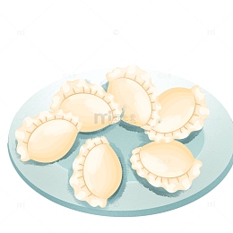 饺子冬至盘子手绘冬季节日
