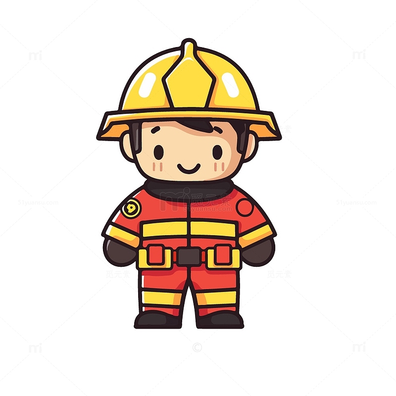 消防员卡通插画