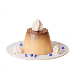 奶油布丁烘培美食元素