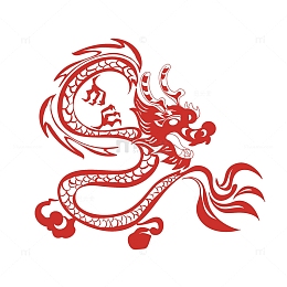龙年大吉剪纸中国龙