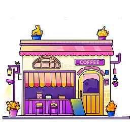 小镇小清新多彩缤纷咖啡奶茶屋