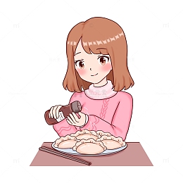 冬至元素吃饺子加调料