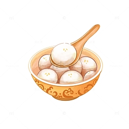冬至汤圆冬天手绘