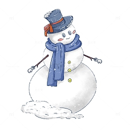 可爱简约冬季雪人