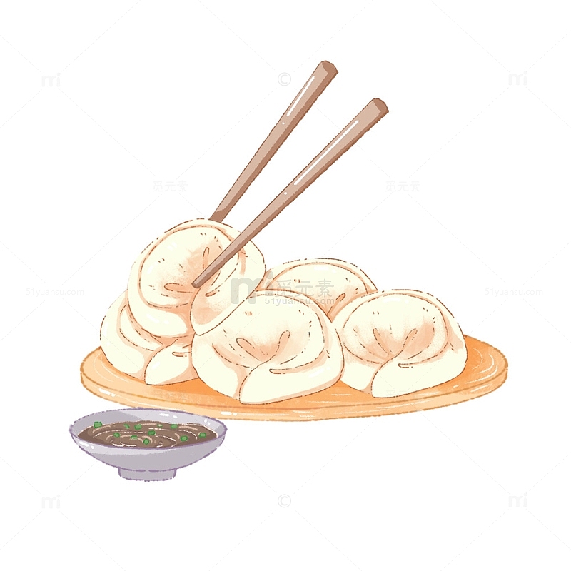 简约线条冬季水饺