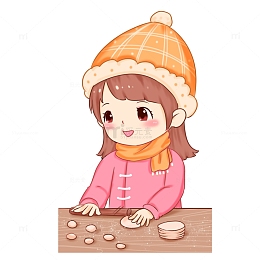 冬至元素做饺子擀面做饺子皮