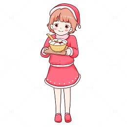 冬至元素端上热腾腾的汤圆