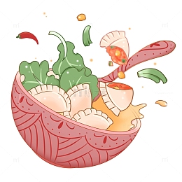 冬至元素饺子汤