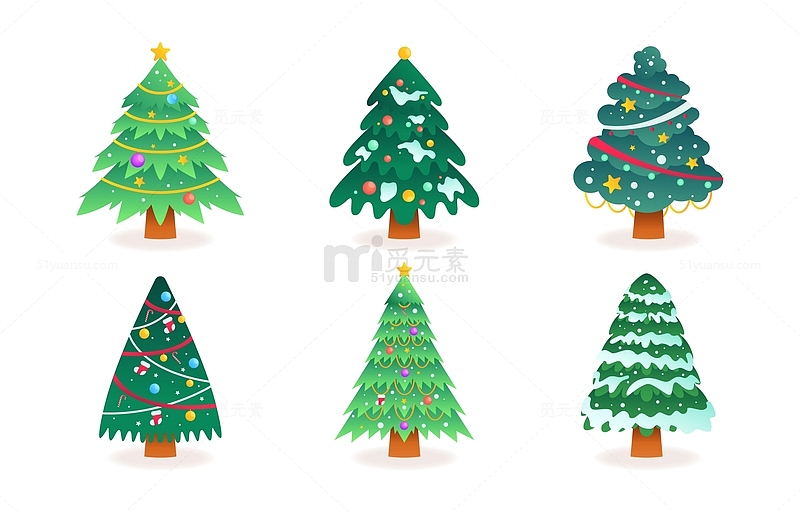卡通圣诞节圣诞树装饰