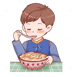 冬至元素吃饺子喝汤人物