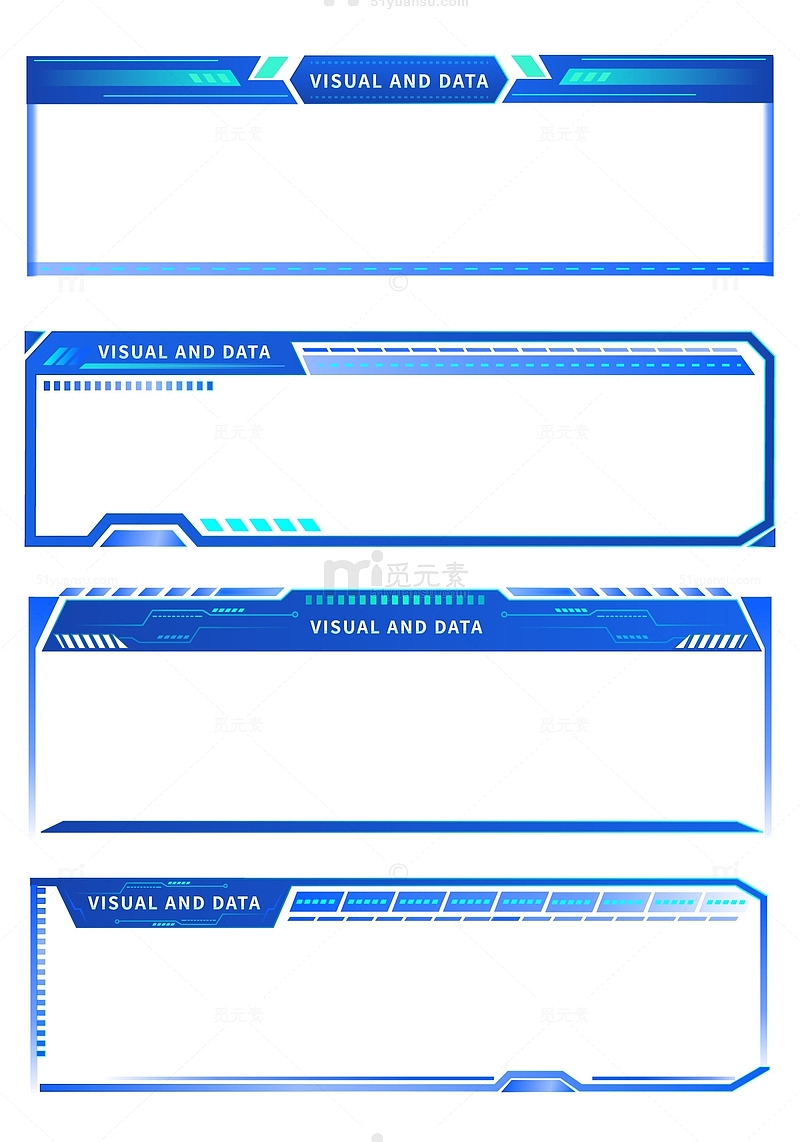 蓝色互联网企业办公大屏线条标题文本边框