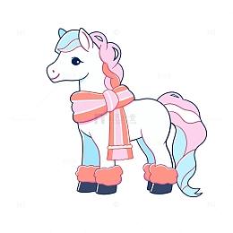 冬季风格的小马