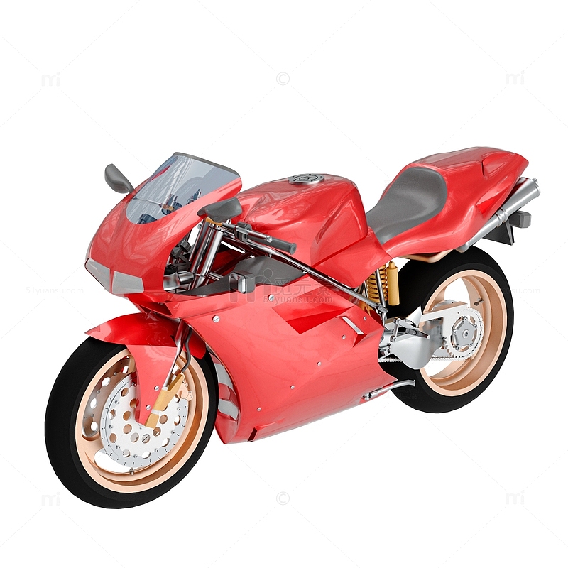 现代红色超跑摩托916