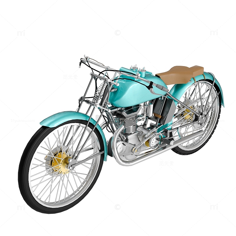 青色早期摩托车