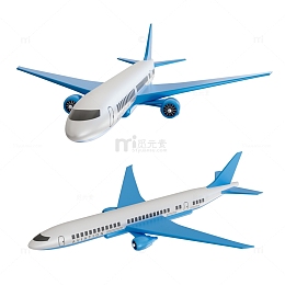 3D立体客机交通工具飞机模型