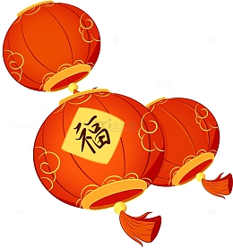春节 灯笼 手绘 位图 原创