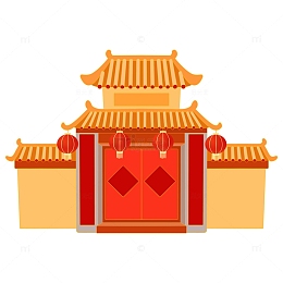 新年房屋红灯笼