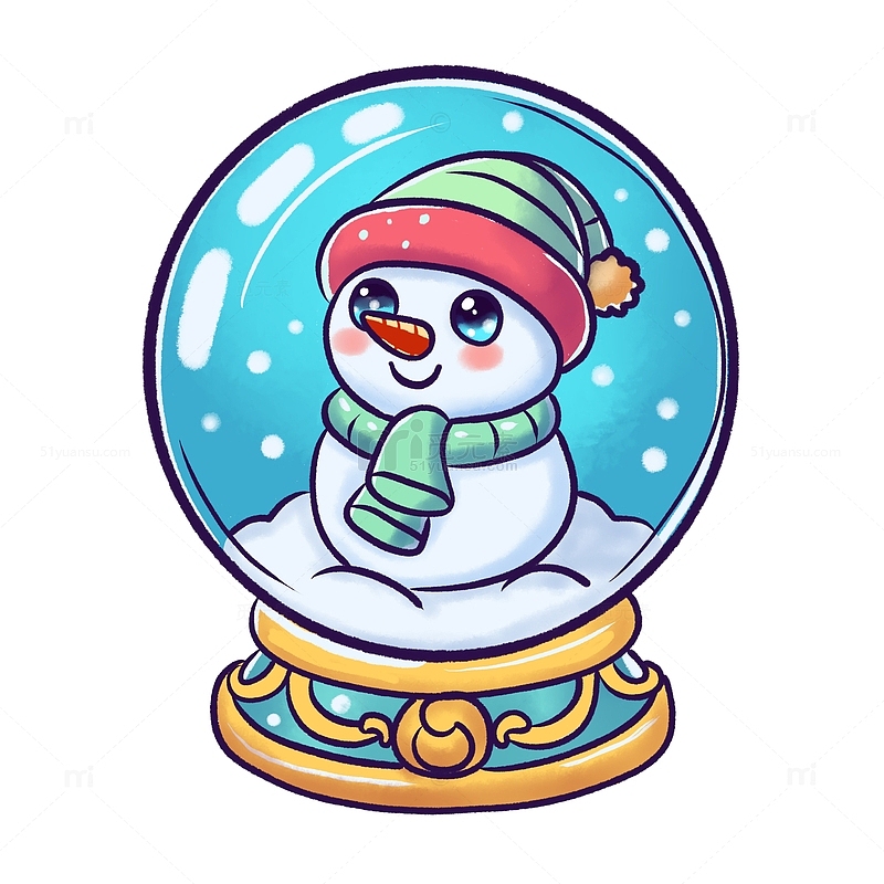 雪人水晶球卡通素材