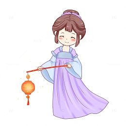 元旦元素提花灯古风人物