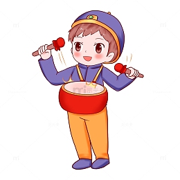 元旦海报背景元素敲锣打鼓人物