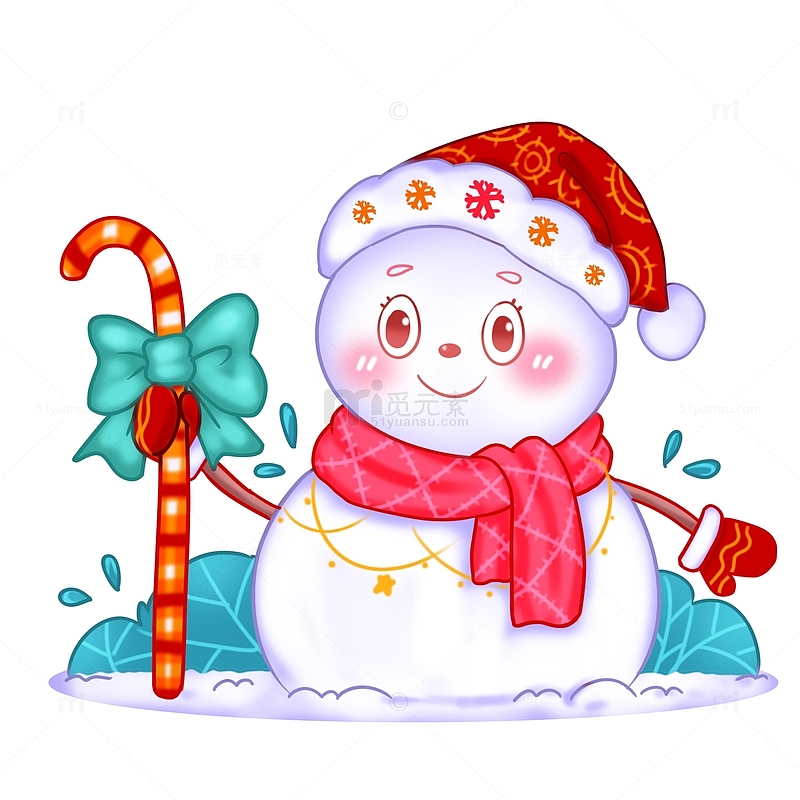 圣诞节装饰元素圣诞帽雪人雪橇